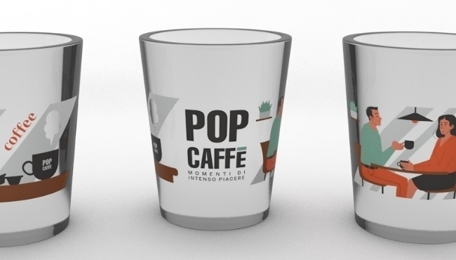 50 capsule Santero Pop Art, compatibili Nespresso + Bicchiere in vetro